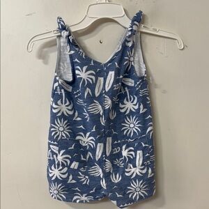 Kids Tropical Blue and White romper